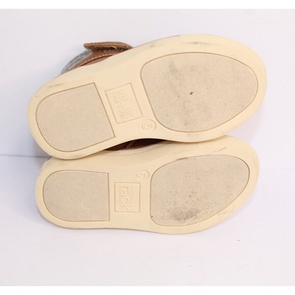 Nordstrom Rack Max & Jake Ankle Boots Size 6M Brown Sherpa Hook and Loop Lace Up - Picture 5 of 8